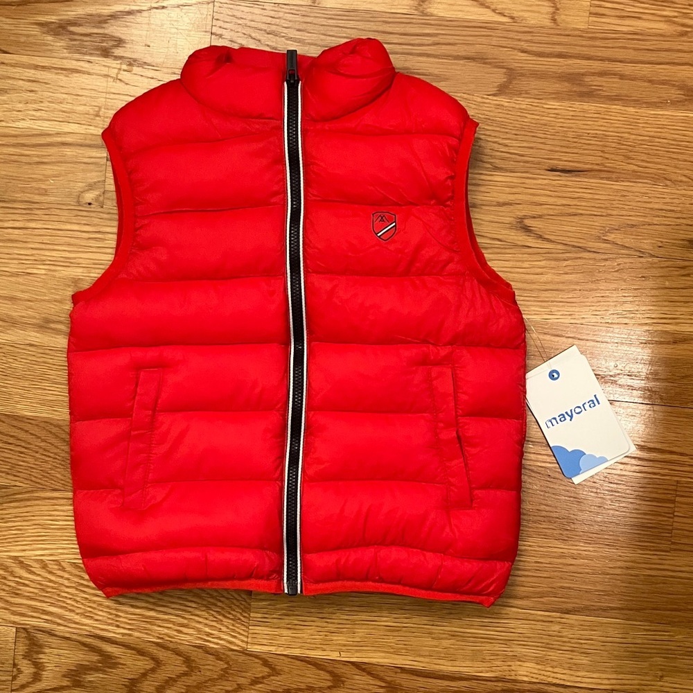 NWT Mayoral Red Puffer Vest ❤️ Zip Front Lightweight Quilted Jacket size 4
